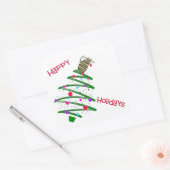 Happy Holidays Quadratischer Aufkleber (Umschlag)