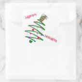 Happy Holidays Quadratischer Aufkleber (Tasche)