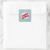 Happy Holidays Quadratischer Aufkleber (Tasche)