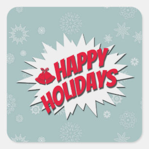 Happy Holidays Quadratischer Aufkleber