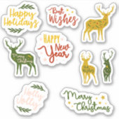 Happy Holidays quotes scrapbook stationär Aufkleber (Vorderseite)