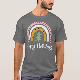 Happy Holidays Rainbow Christmas Tree T - Shirt