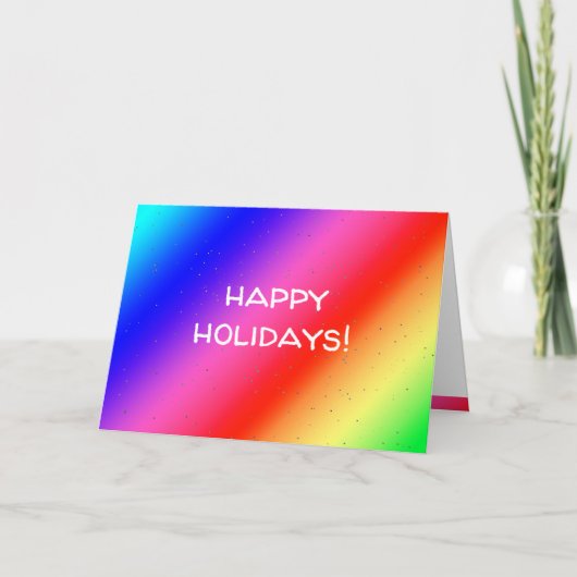 Happy Holidays Rainbow Colors Karte (Vorderseite)