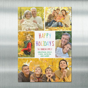 Happy Holidays Rainbow Family Foto Collage Magnet
