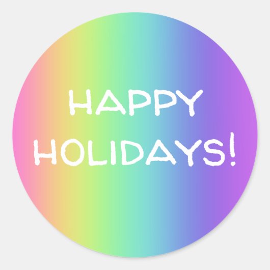 Happy Holidays Rainbow Gradient Stickers (Vorderseite)