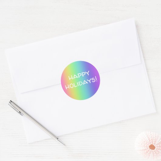 Happy Holidays Rainbow Gradient Stickers (Umschlag)