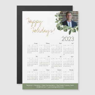 Happy Holidays Real Anwesen Agent Foto Kalender Magnetkarte