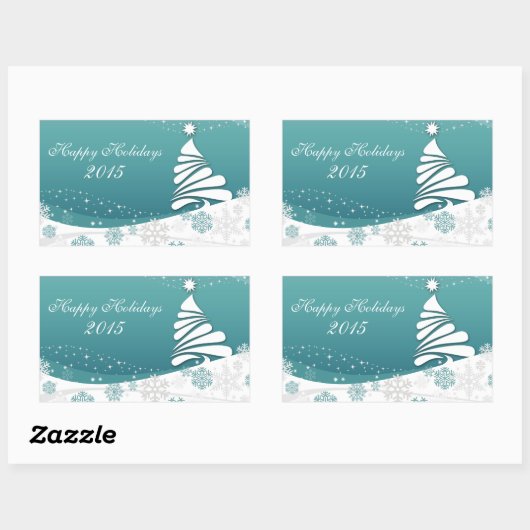 Happy Holidays Rechteckiger Aufkleber (Blatt)