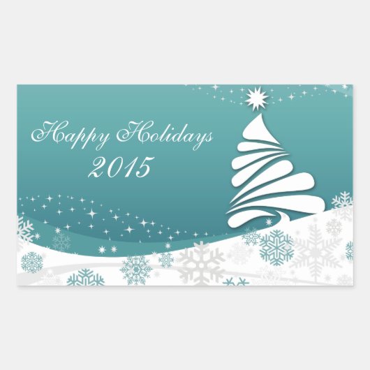 Happy Holidays Rechteckiger Aufkleber (Vorderseite)