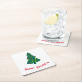 Happy Holidays Rechteckiger Pappuntersetzer (Vor Ort)