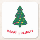 Happy Holidays Rechteckiger Pappuntersetzer (Vorderseite)