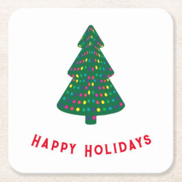 Happy Holidays Rechteckiger Pappuntersetzer