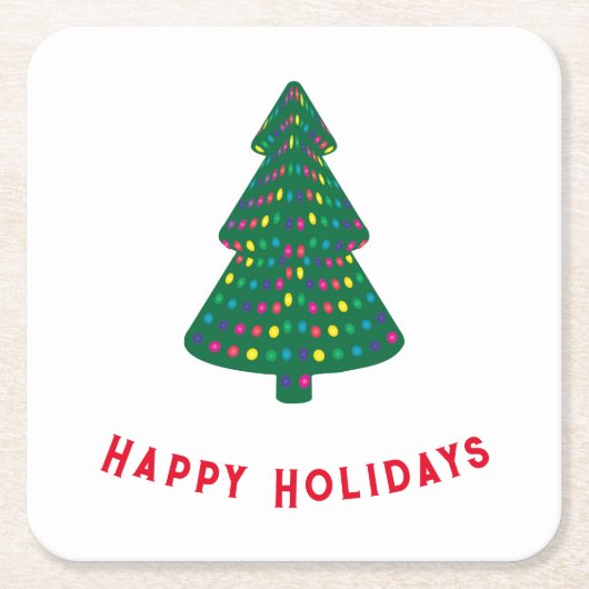 Happy Holidays Rechteckiger Pappuntersetzer (Vorderseite)