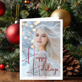 Happy Holidays Red Autograph Celebrity Foto Feiertagskarte