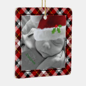 Happy Holidays Red Black Kariert Truck Tree Custom Keramikornament (Rechts)