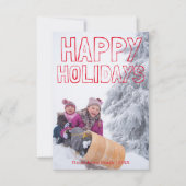 Happy Holidays Red Block - 3x5 Weihnachtskarte Einladung (Vorderseite)