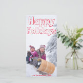 Happy Holidays Red Block - Fotokarte Feiertagskarte (Stehend Vorderseite)