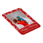 Happy Holidays Red Christmas Decorations Foto Magnet (Rechte Seite)