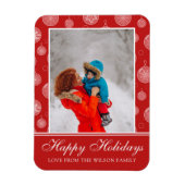 Happy Holidays Red Christmas Decorations Foto Magnet (Vertikal)