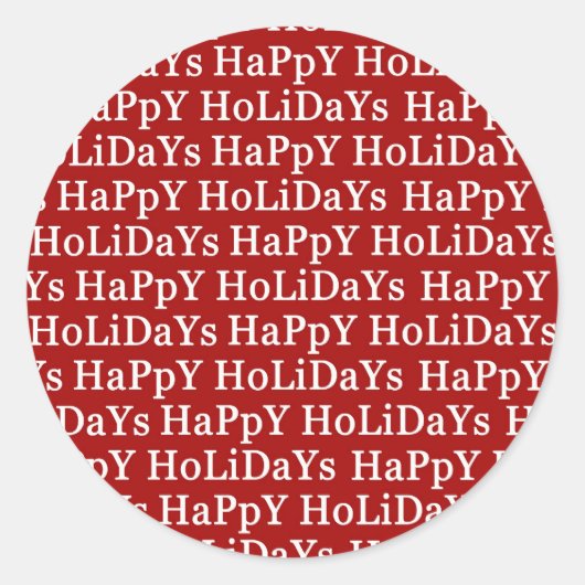 Happy Holidays Red Christmas Sticker (Vorderseite)