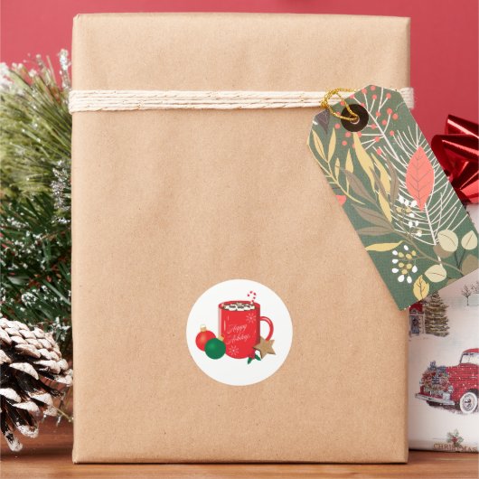 Happy Holidays Red Cocoa Tasse Stickers (Feiertag)