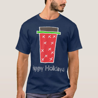 Happy Holidays Red Coffee Cup T-Shirt , Weihnachte
