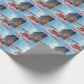 Happy Holidays Red Farm Tractor In Snow Geschenkpapier (Ecke)