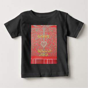 Happy Holidays Red Glitzer Herzdesign Baby T-shirt