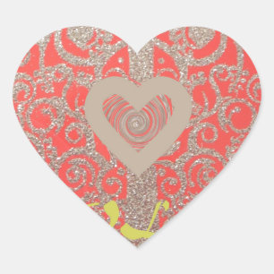 Happy Holidays Red Glitzer Herzdesign Herz-Aufkleber