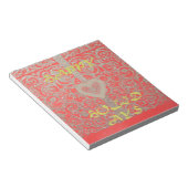 Happy Holidays Red Glitzer Herzdesign Notizblock (angewinkelt)