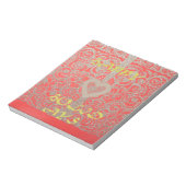 Happy Holidays Red Glitzer Herzdesign Notizblock (Rotiert)