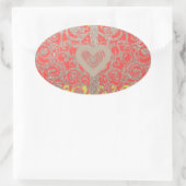 Happy Holidays Red Glitzer Herzdesign Ovaler Aufkleber (Tasche)