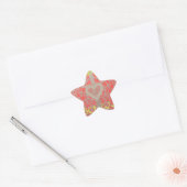 Happy Holidays Red Glitzer Herzdesign Stern-Aufkleber (Umschlag)