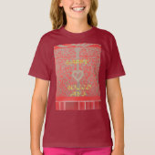 Happy Holidays Red Glitzer Herzdesign T-Shirt (Vorderseite)