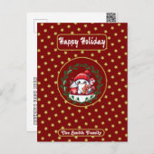 Happy Holidays Red Gold Weihnachten Postkarte (Vorne/Hinten)