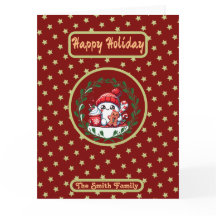 Happy Holidays Red Gold Weihnachtsfest Foto