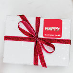 Happy Holidays Red Green & White Modern Typography Quadratischer Aufkleber<br><div class="desc">Modern personalized Christmas sticker design featuring the text ''Happy holidays" written in bold and modern white and green lettering on red background. The text and the background are fully customizable.</div>