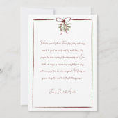 Happy Holidays Red Hand Drawn Bow Winter Foto Einladung (Rückseite)