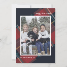 Happy Holidays Red Kariert Christmas Custom Foto