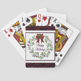 Happy Holidays Red Kariert Spielkarten