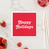 "Happy Holidays" - red letters white paper Serviette (Beispiel)