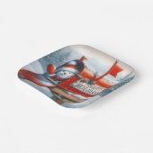 Happy Holidays Red Mailbox mit aufstrebendem Schne Pappteller (Gewinkelt)