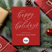 Happy Holidays Red Modern Business Feiertagskarte