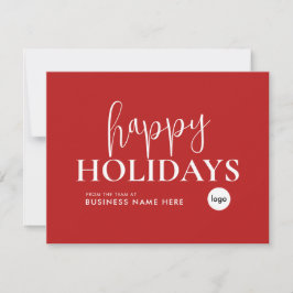 Happy Holidays Red Modern Logo Business Feiertagskarte