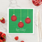 Happy Holidays Red Ornaments Paper Napkin Serviette (Beispiel)