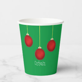 Happy Holidays Red Ornaments Papiertasse Pappbecher