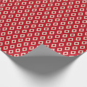 Happy Holidays Red Raute Diamond Shapes Geschenkpapier (Ecke)