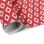 Happy Holidays Red Raute Diamond Shapes Geschenkpapier (Rolleneckpunkt)