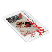 Happy Holidays Red Ribbon Foto | Weihnachten Magnet (Rechte Seite)