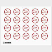 Happy Holidays Red Snowflake Muster Stickers (Blatt)